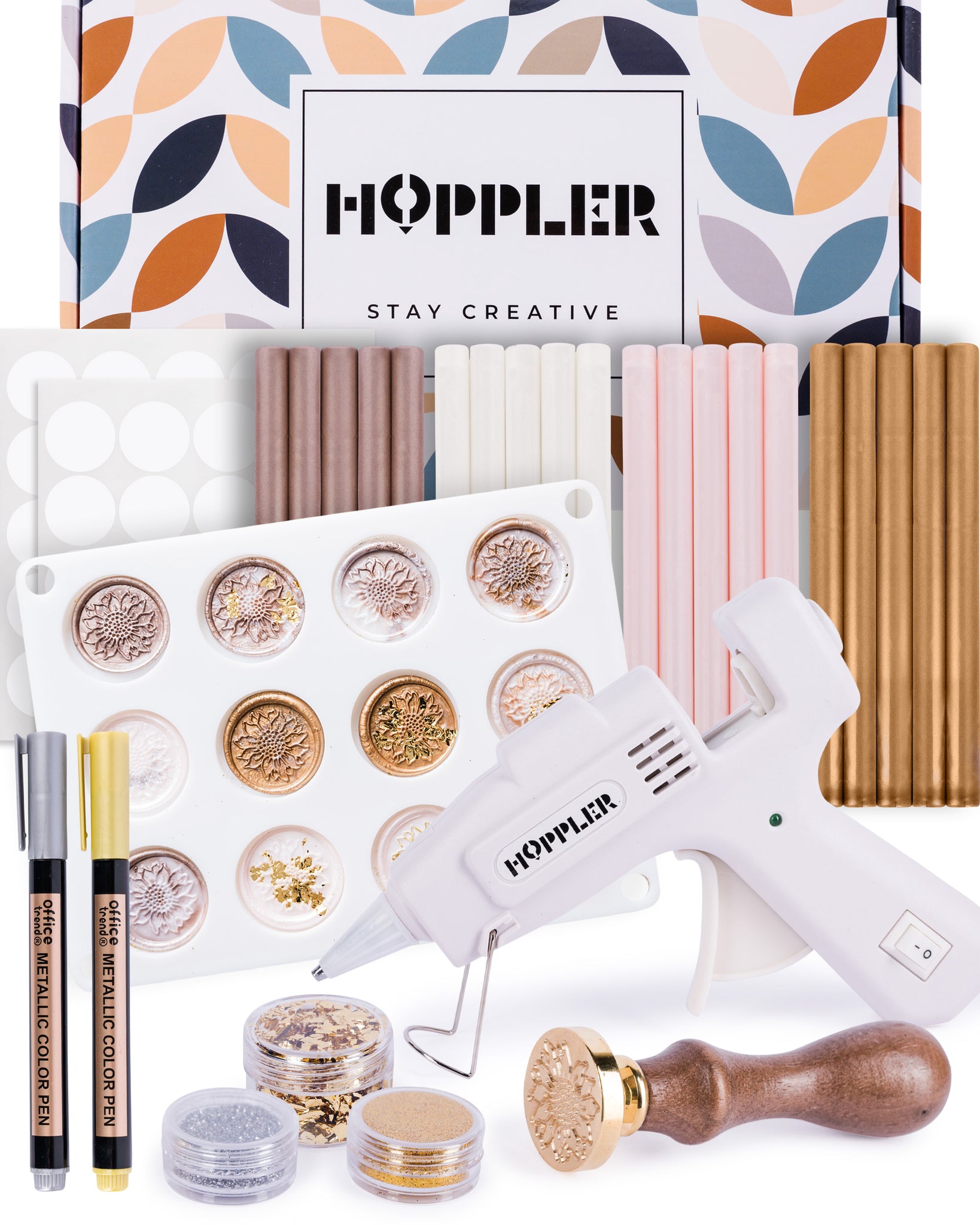 Hoppler Premium Wax Seal Kit With Sealing Wax Gun, 20 Wax Sticks, Sunf –  HOPPLER